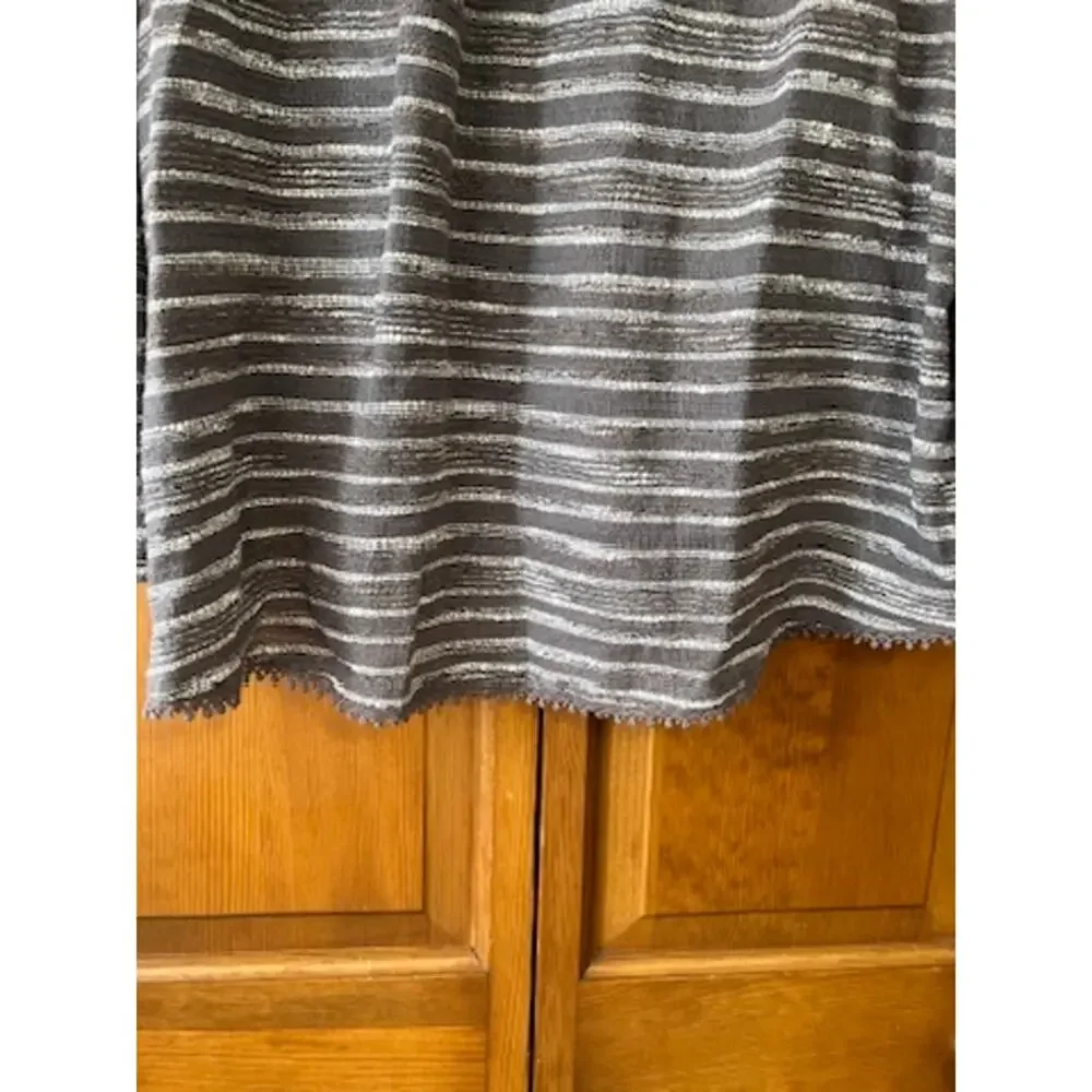 Free People Striped Tweed Hideaway Henley Top Boho Oversized Long Sleeve SZ S - Picture 13 of 13